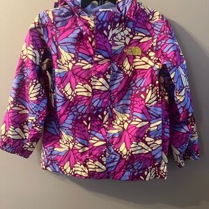 The North Face Purple and Blue Patterned rain Jacket